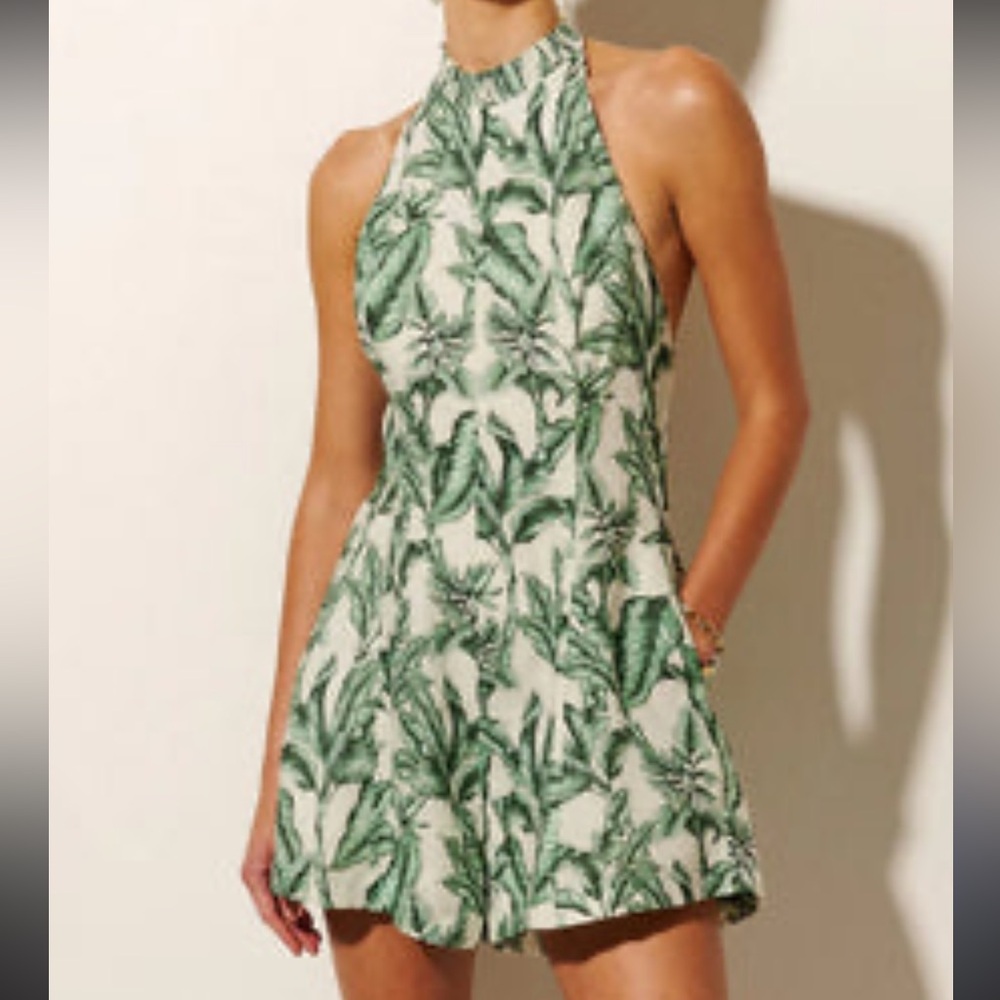Kivari Size 8 NWOT Meet the Tropico Playsuit Halter‎ Romper Linen
